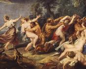 彼得保罗鲁本斯 - Diana and her Nymphs Surprised by the Fauns